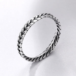925 Sterling Silver Stackable Ring Wheat Shape Arrow Finger Ring Women Vintage Sterling Silver Jewelry SCR139