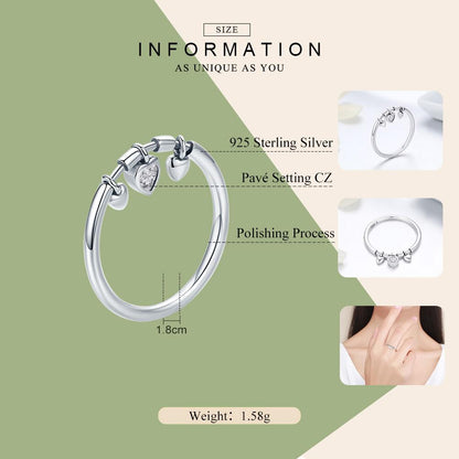New Arrival 925 Sterling Silver Glittering Heart Clear CZ Anel Female Ring Women Wedding Engagement Jewelry SCR215
