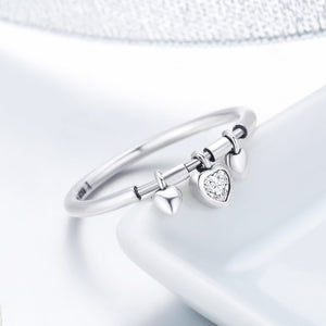 New Arrival 925 Sterling Silver Glittering Heart Clear CZ Anel Female Ring Women Wedding Engagement Jewelry SCR215
