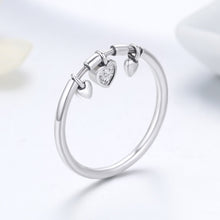 Load image into Gallery viewer, New Arrival 925 Sterling Silver Glittering Heart Clear CZ Anel Female Ring Women Wedding Engagement Jewelry SCR215