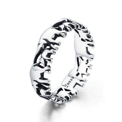 Trendy 100% 925 Sterling Silver Stackable Animal Collection Elephant Family Finger Rings for Women Silver Jewelry SCR344