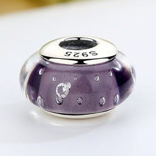 Load image into Gallery viewer, 925 Sterling Silver Purple Murano European Glass Beads Fit DIY Bracelets Necklace Beads &amp; Jewelry Makings SCZ001