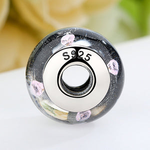 DIY Charm 925 Sterling Silver White European Glass Beads Murano Charms Fit BME Bracelets Necklaces Accessories SCZ004