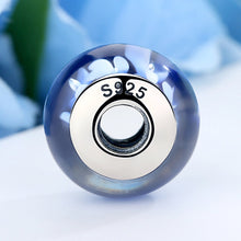 Load image into Gallery viewer, Popular 925 Sterling Silver Blue Plum Flower Pattern European Murano Glass Beads Charms Fit Bracelets &amp; Bangles SCZ006
