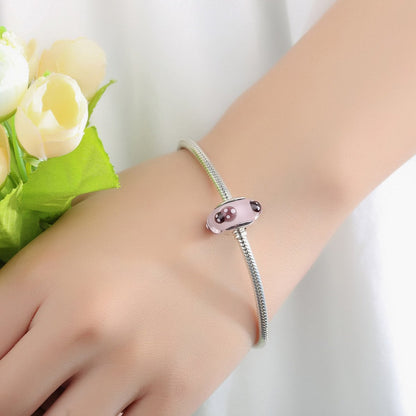 925 Sterling Silver European Glass Beads Charms with Bulge Fit Women Bracelets & Necklaces SCZ010