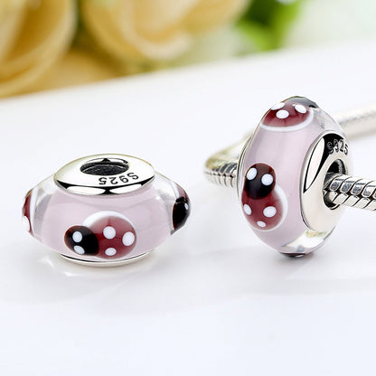 925 Sterling Silver European Glass Beads Charms with Bulge Fit Women Bracelets & Necklaces SCZ010