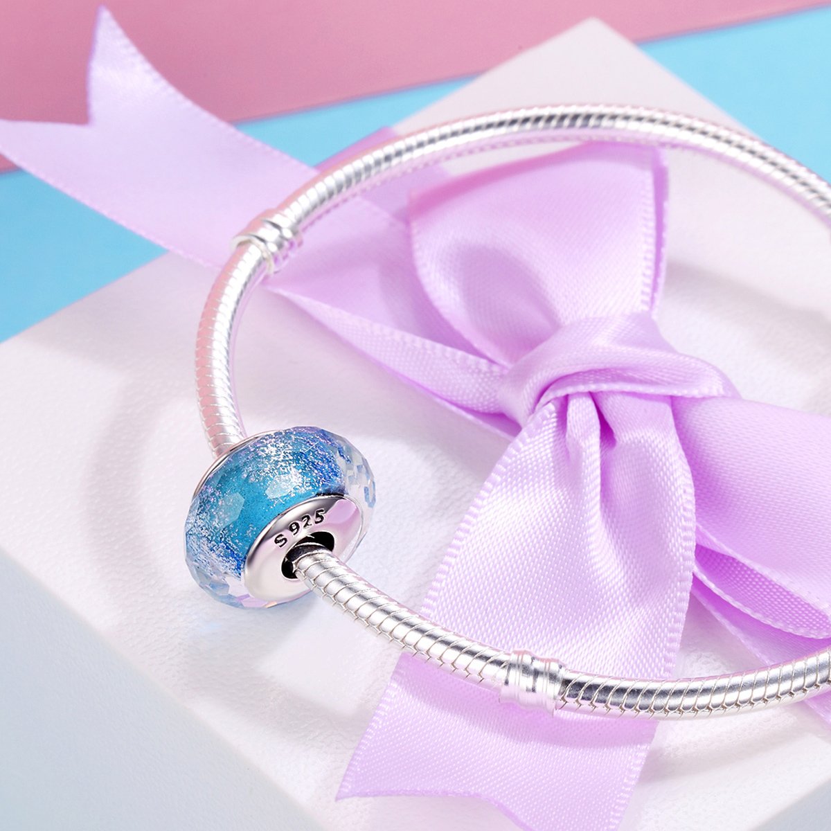 925 Sterling Silver Pattern European Murano Glass Beads Charms fit Women Bracelets & Bangles Jewelry SCZ054