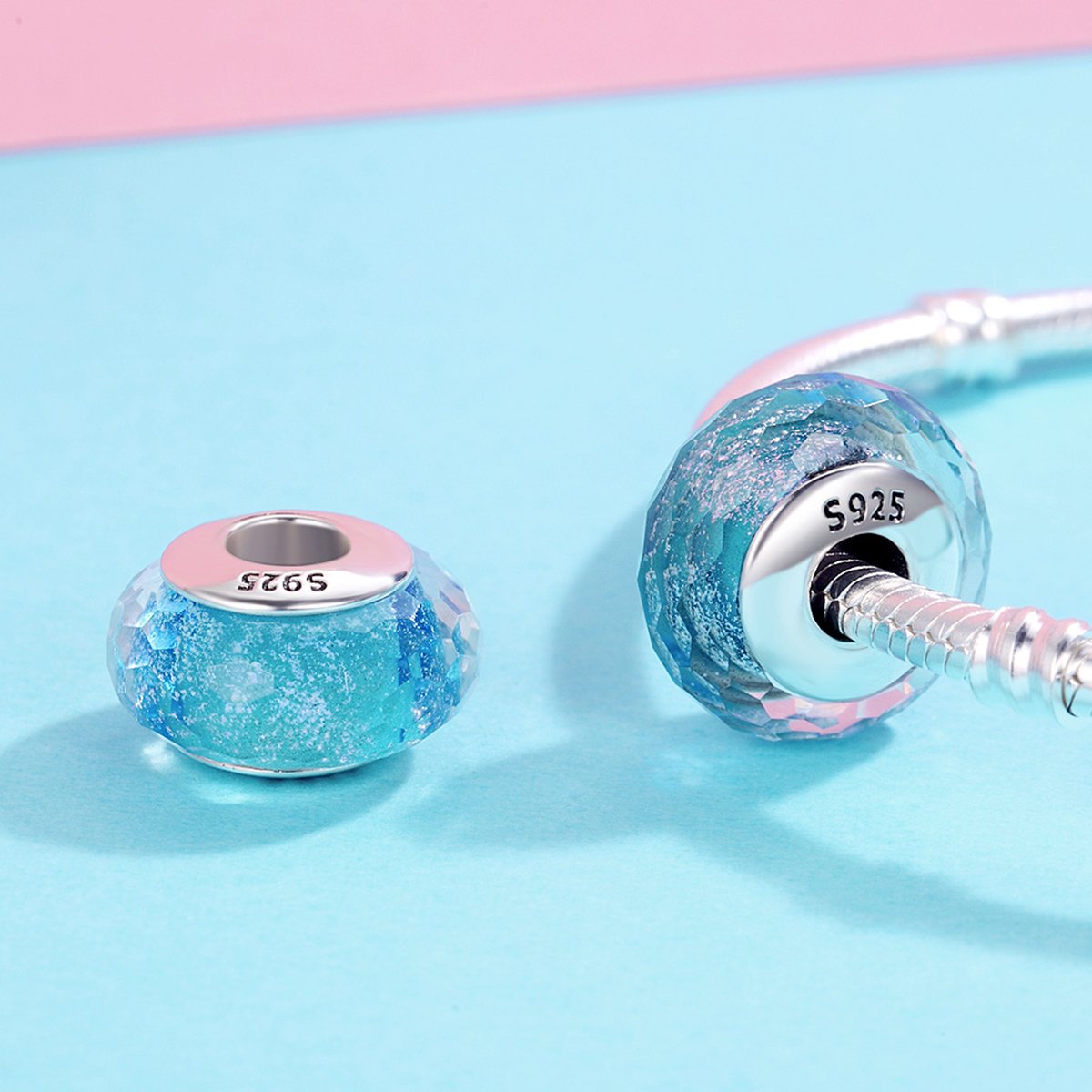 925 Sterling Silver Pattern European Murano Glass Beads Charms fit Women Bracelets & Bangles Jewelry SCZ054