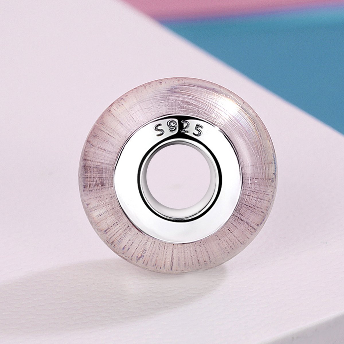 Genuine 925 Sterling Silver White Pattern European Murano Glass Charm Beads fit Women Bracelets & Bangles Jewelry SCZ065