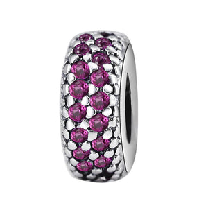 925 Sterling Silver Cherise Pink CZ Spacer