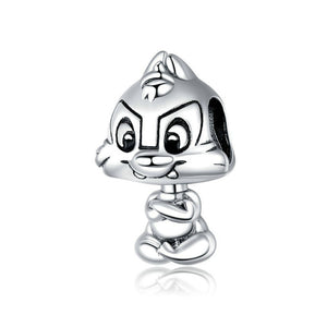 925 Sterling Silver Angry Squirrel Bead Charm