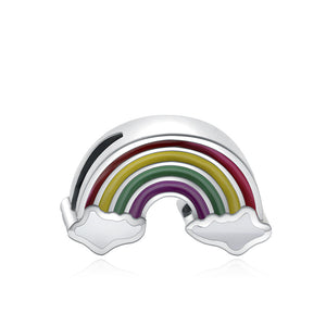 925 Sterling Silver Colourful Rainbow Bead Charm