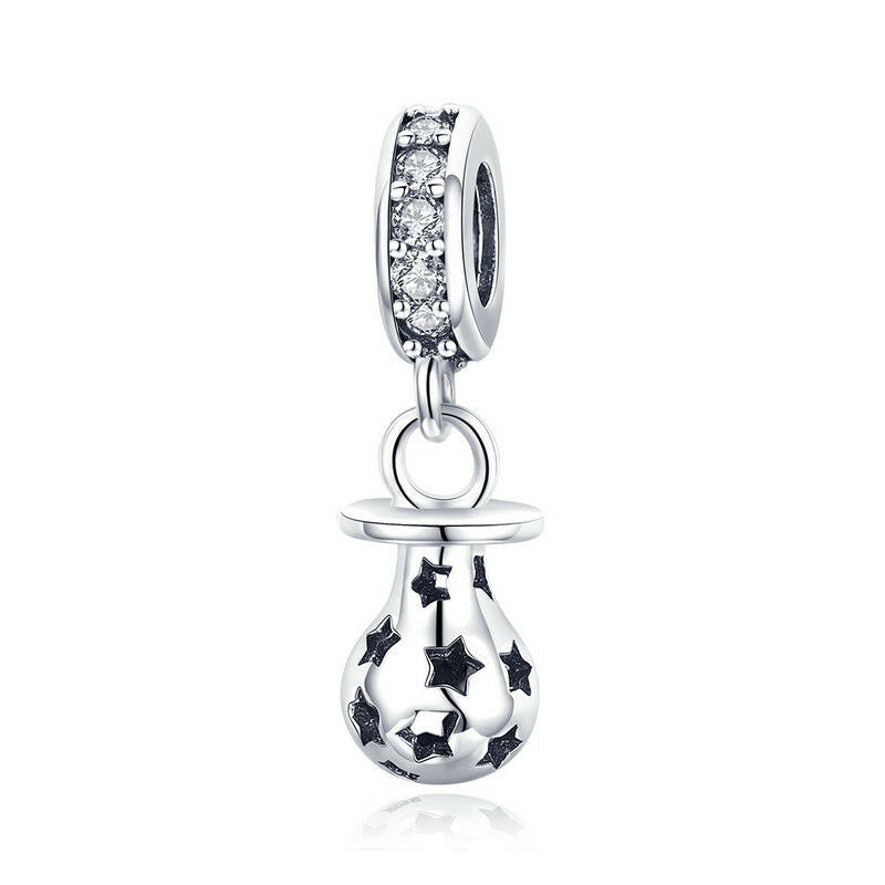 925 Sterling Silver Baby Pacifier Dangle Charm