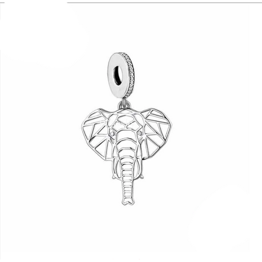 African Elephant Openwork Dangle Charm