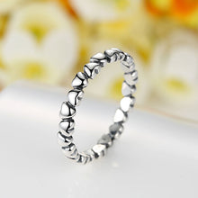 Load image into Gallery viewer, 925 Sterling Silver Stackable Trail of Hearts Ring